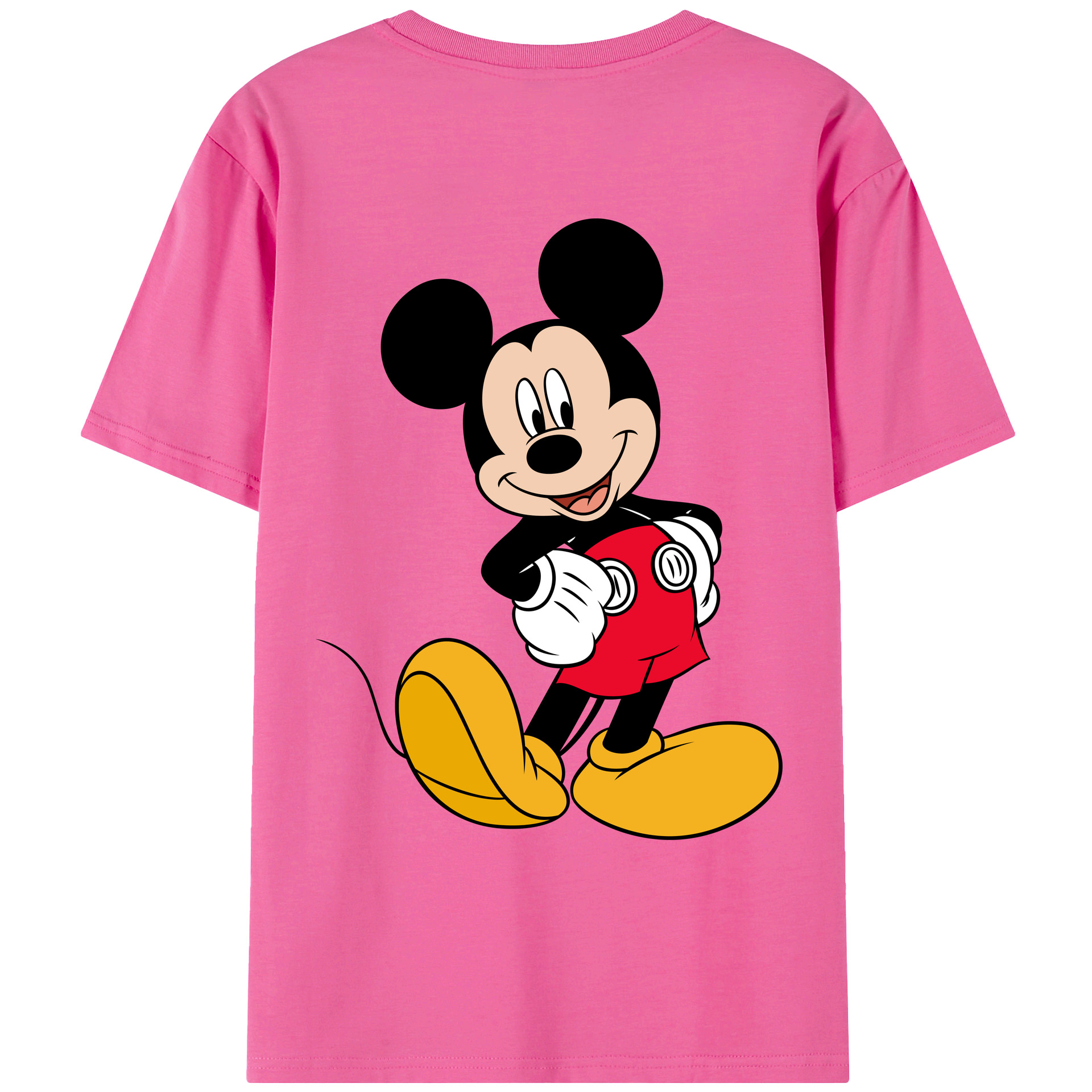 （画像用） ミッキーマウス Mickey Mouse レディース半袖Tシャツ(バックプリント)